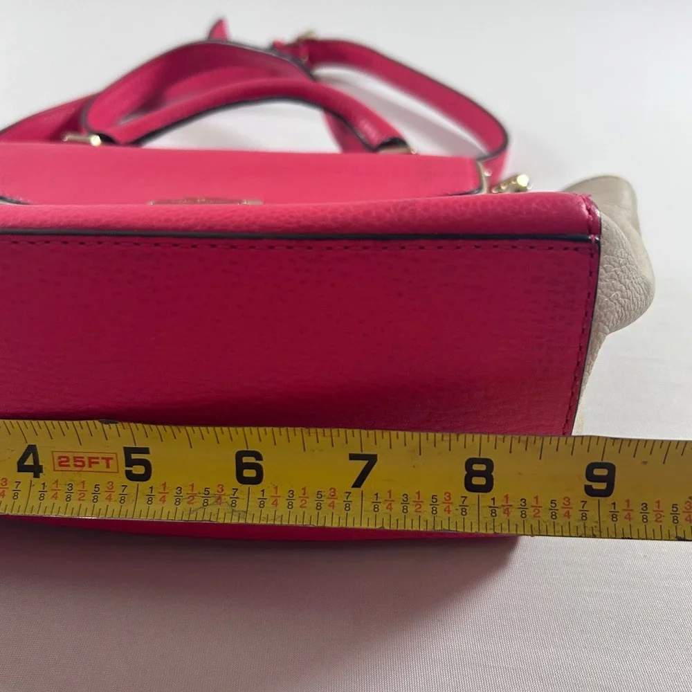 Kate Spade Wesley Place Small Laurel Satchel Colorblock Pink Cream Leather Bag